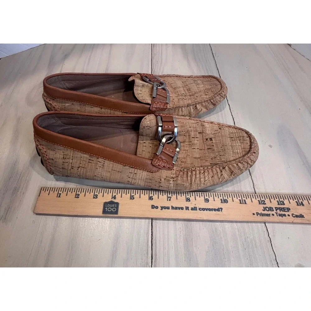 Donald J Pliner Derrik Mens 11.5M Natural Cork Driving Loafers Bit Moccasins
